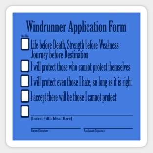 Windrunner Application Sticker